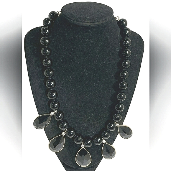 SOLD-KATE spade Black and Gold Crystal Accented Necklace - Picture 5 of 14